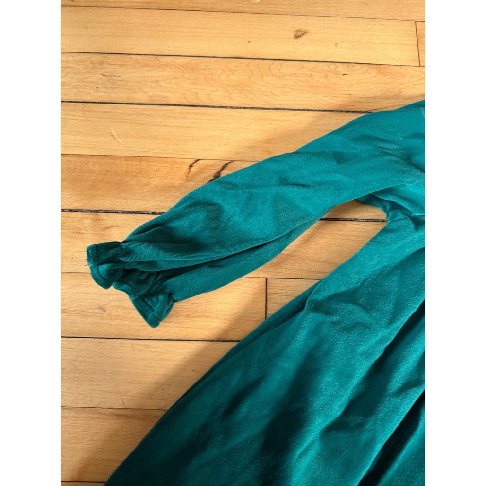 Bryan & Co Vintage Girls Green Holiday Dress Plaid Trim Christmas Size 6X - Picture 6 of 7